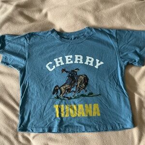 Cherry LA - Tijuana cropped tee- Blue